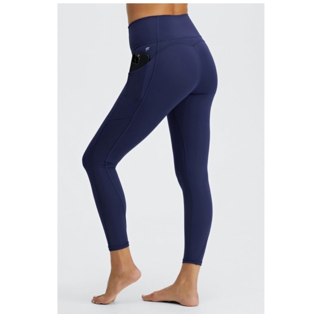 Fabletics Navy Blue Pure Lux Oasis Performance Leggings with Side Pockets